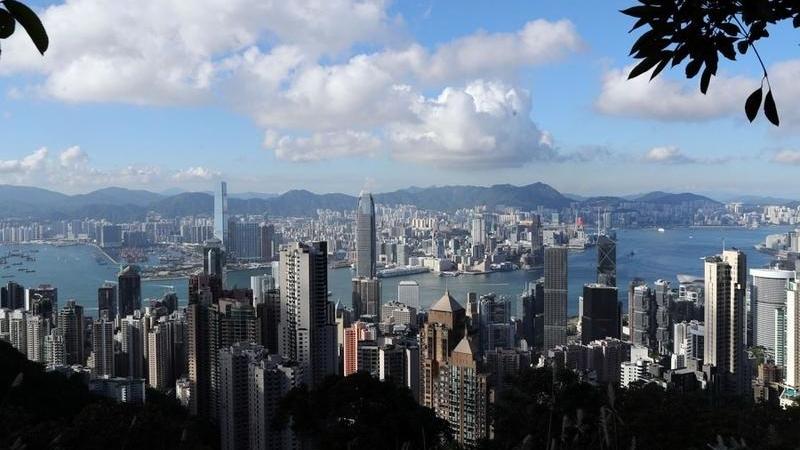 This photo shows a view of Victoria Harbour in Hong Kong on June 11, 2020.