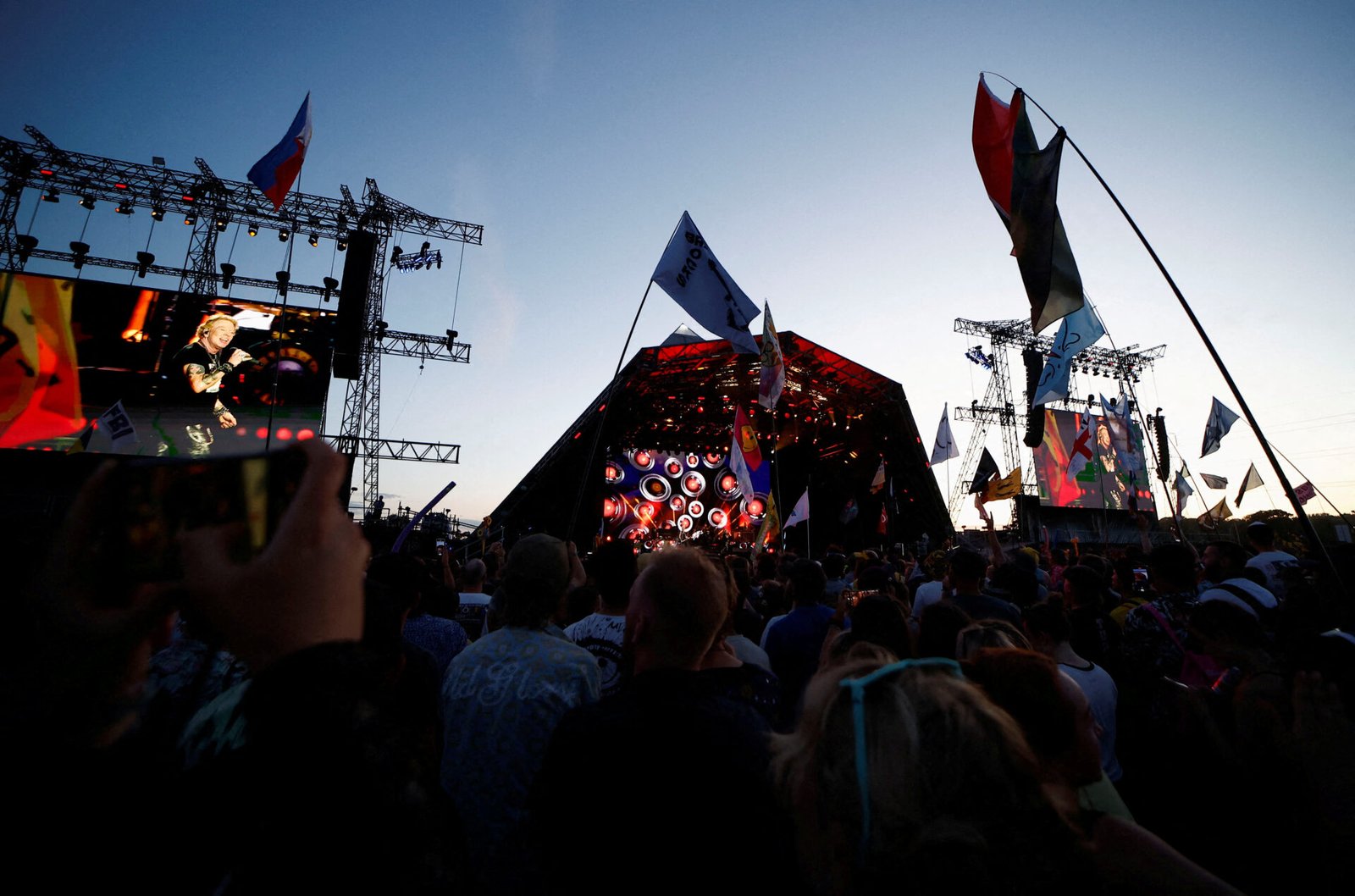 FILE PHOTO: 2023 Glastonbury Music Festival Guns N' Roses performs at the Glastonbury Festival