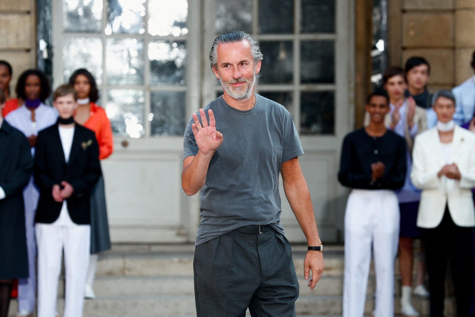Officine Generale collection show during Men's Fashion Week in Paris Designer Pierre Maheo