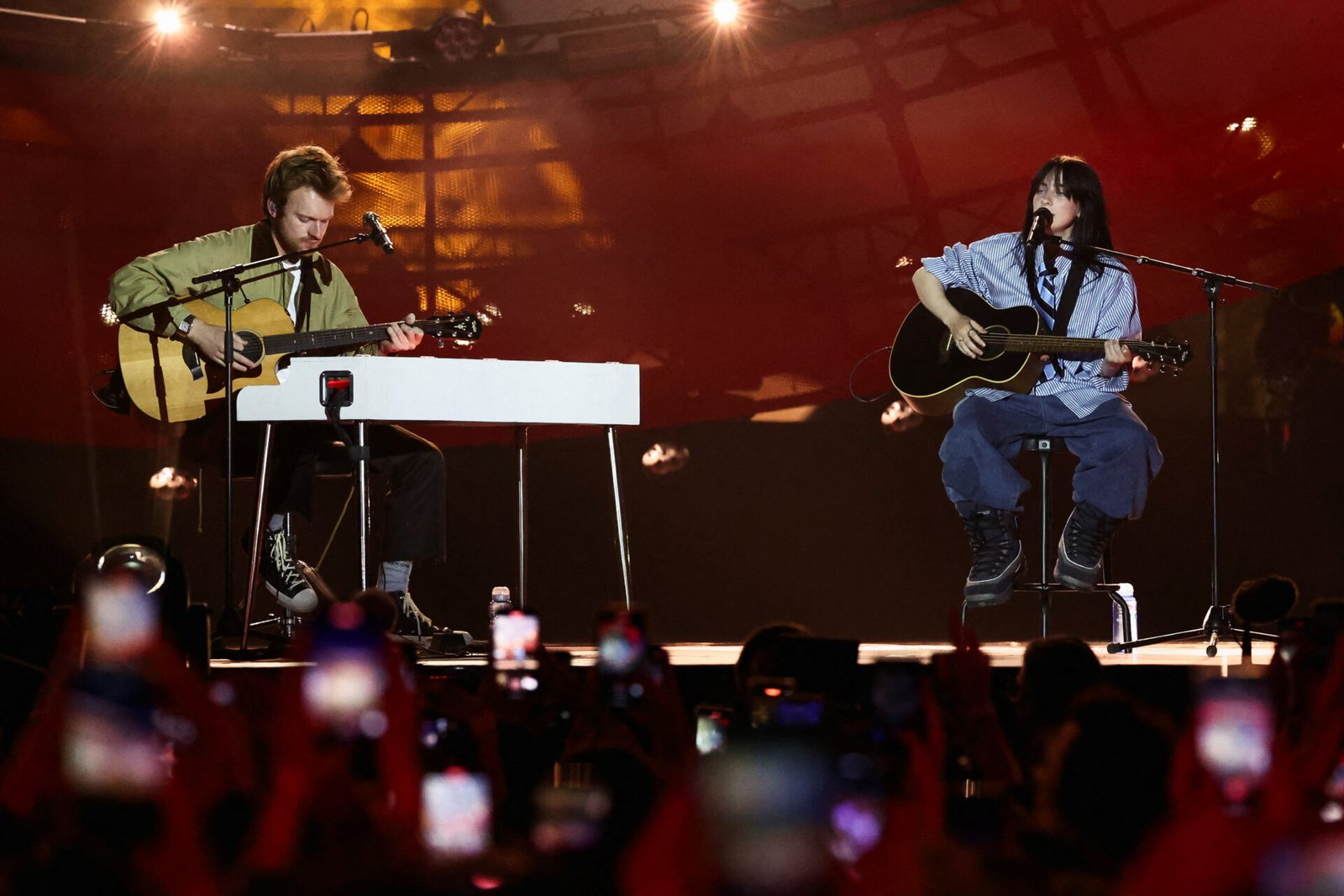 Billie Eilish and Finneas O'Connell perform during the 