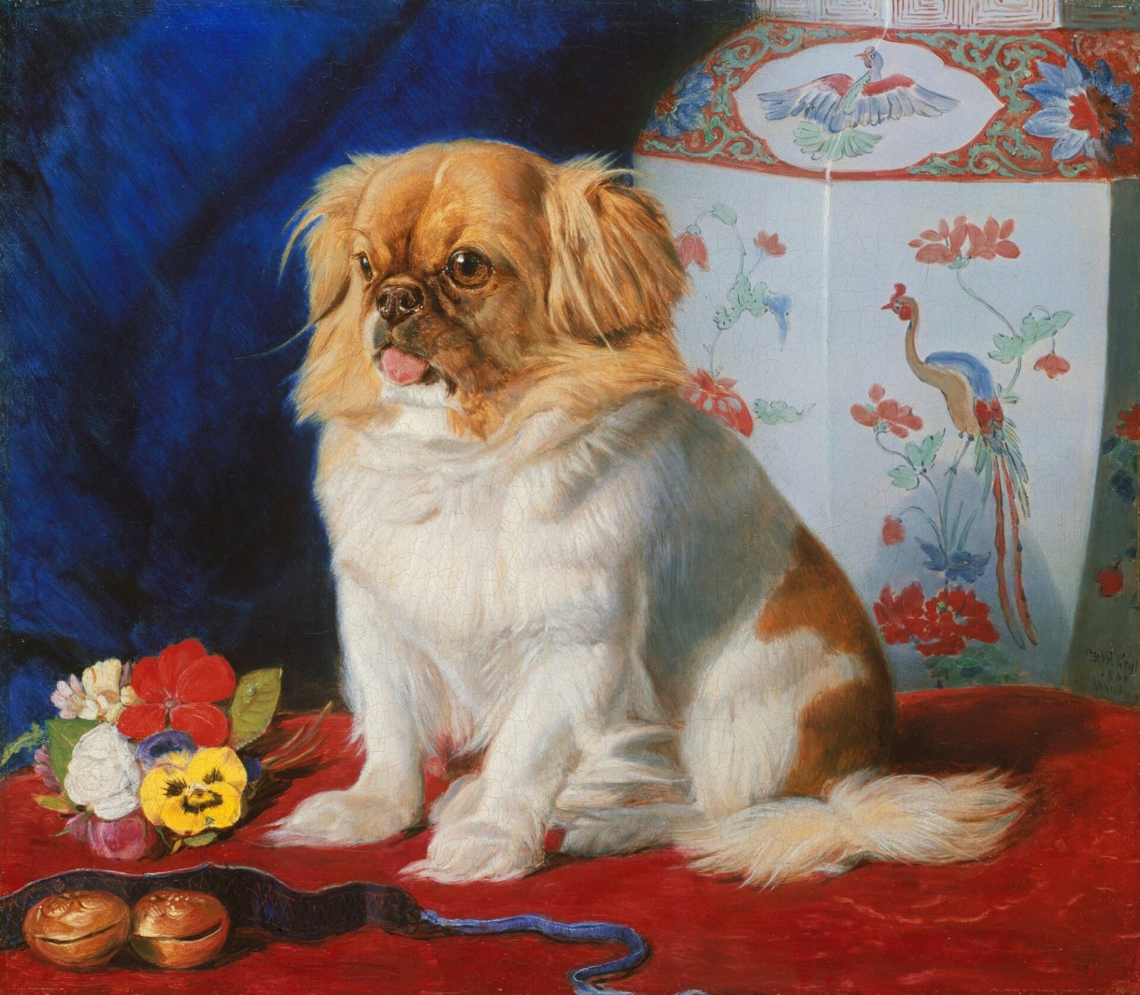 A portrait done in 1861 of Queen Victoria’s Pekinese lion dog Looty, by Friedrich Wilhelm Keyl.