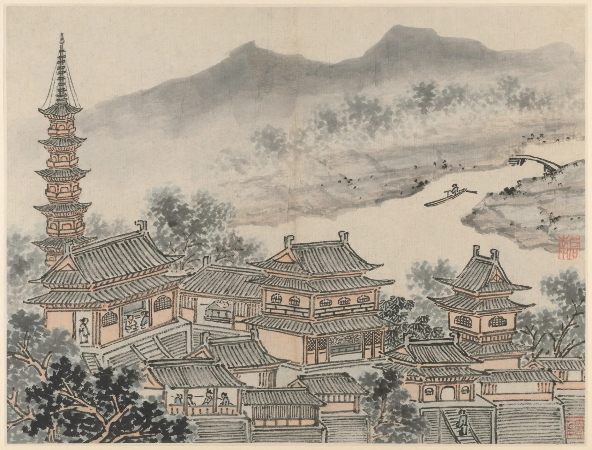 “Twelve Views of Tiger Hill, Suzhou: The Thousand Buddha Hall and the Pagoda of the ‘Cloudy Cliff’ Monastery, after 1490”, by Shen Zhou (1427–1509), will feature in the CMA exhibition. Photo by Cleveland Museum of Art.