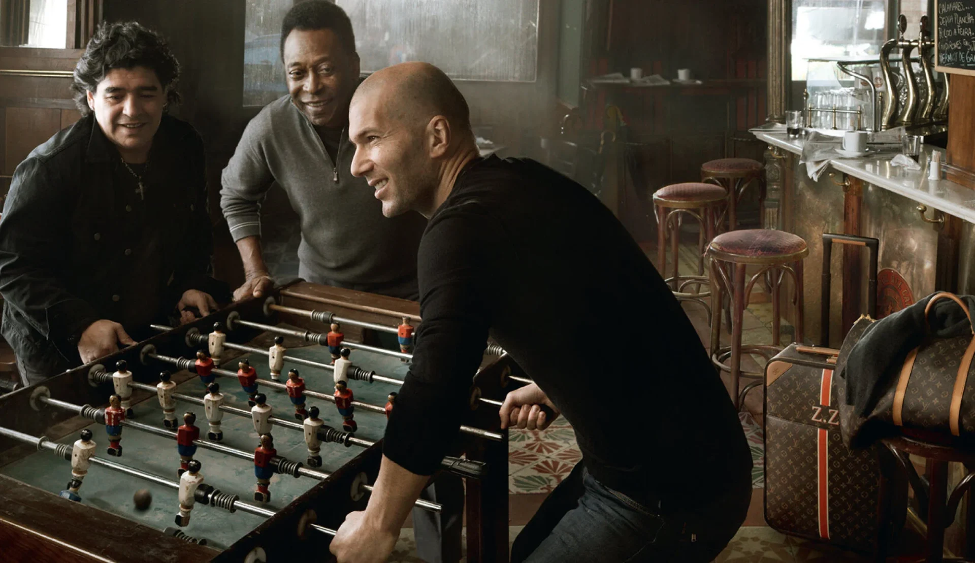 Football legends (from left) Diego Maradona, Pele and Zinedine Zidane in a 2010 Louis Vuitton advertising campaign. Photo: Louis Vuitton.