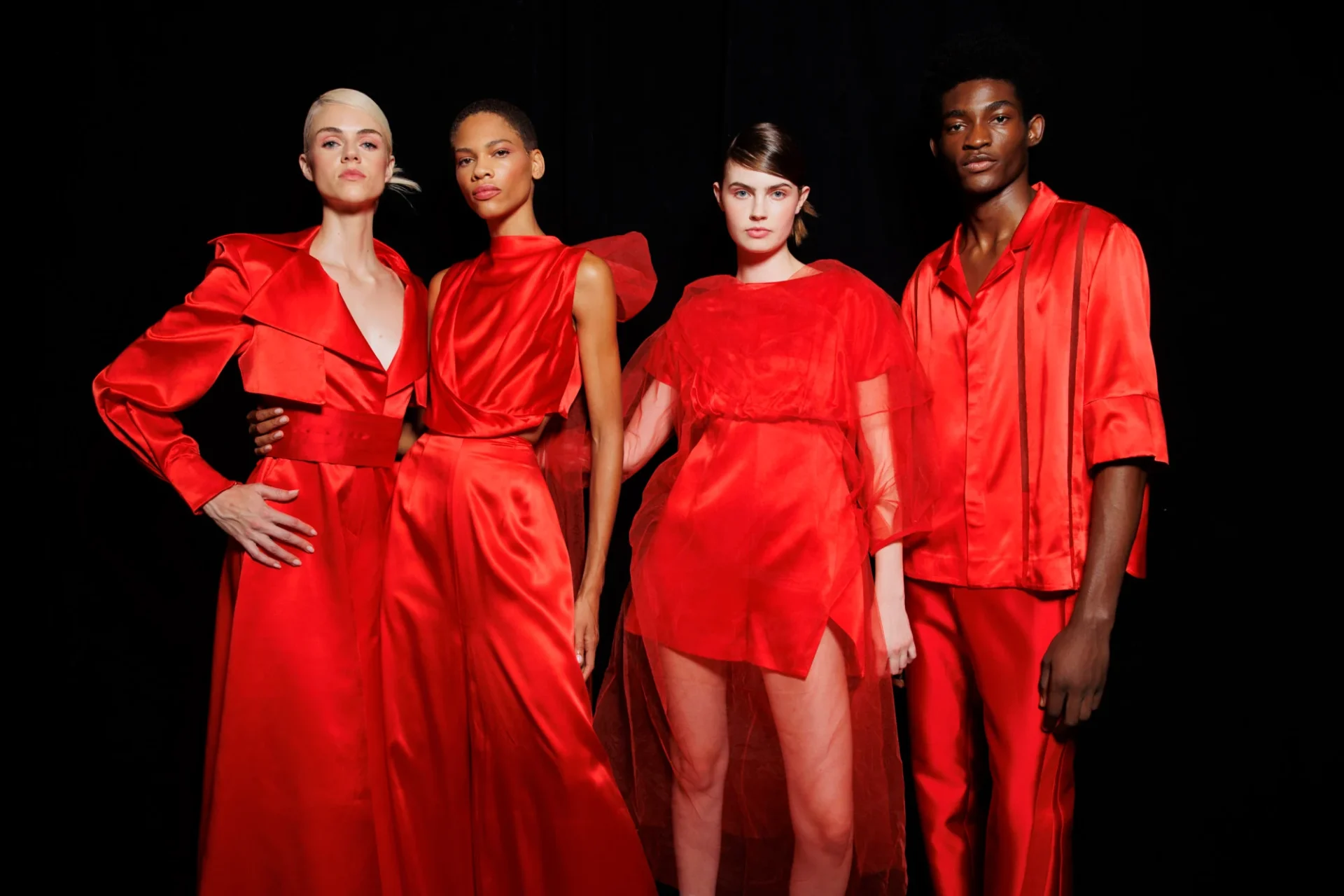 Bright red hues also feature prominently in Son’s new collection. Photo by Kevin Tachman.
