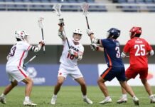 Lacrosse players from Japan, Philippines, and Australia compete.