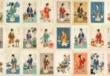 Rare Chinese Suzhou prints displayed at a museum.